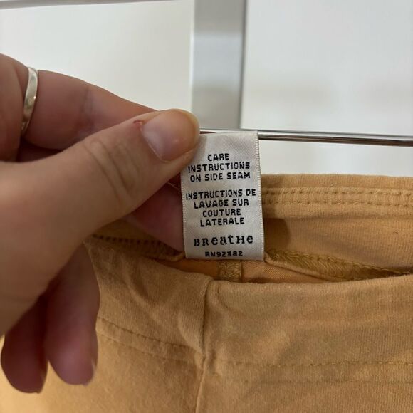 Prana Golden Tan Pants wide leg yoga crop womens small gorpcore hiking garden - Picture 4 of 7